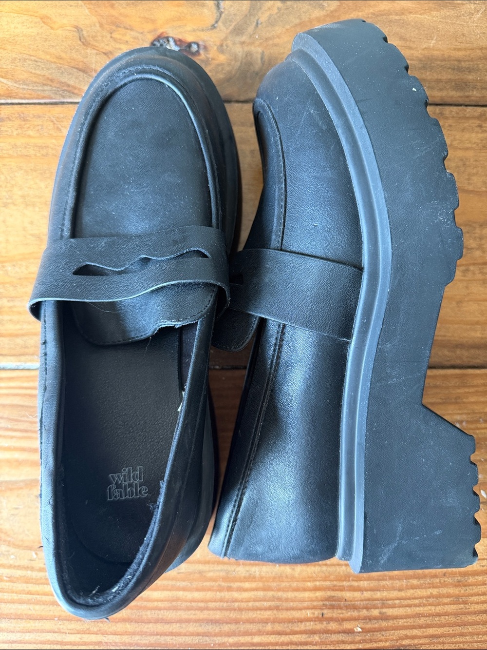 wild fable Black Chunky Platform Loafers